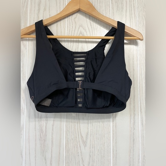 CALIA by Carrie Underwood Womens Cage Front High Neck Bikini Top Caviar SET - Picture 4 of 8